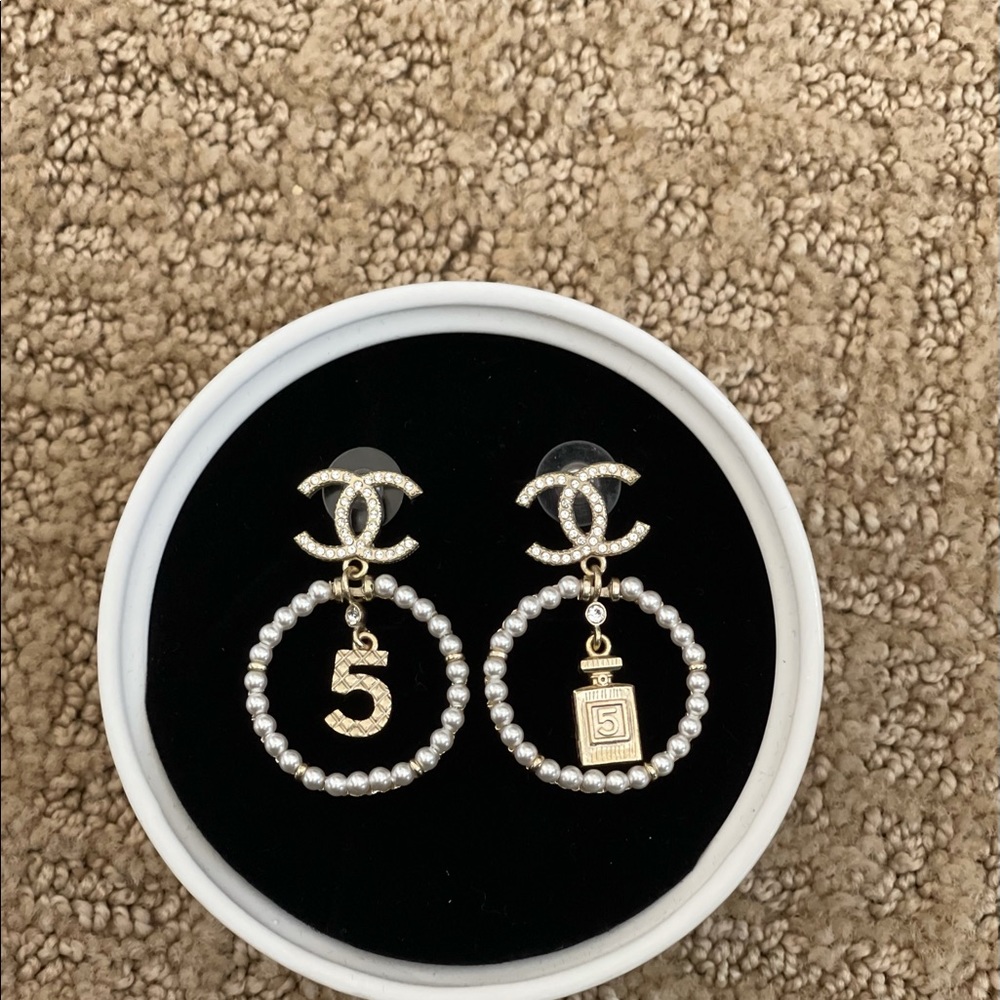 Pearl hoop earrings